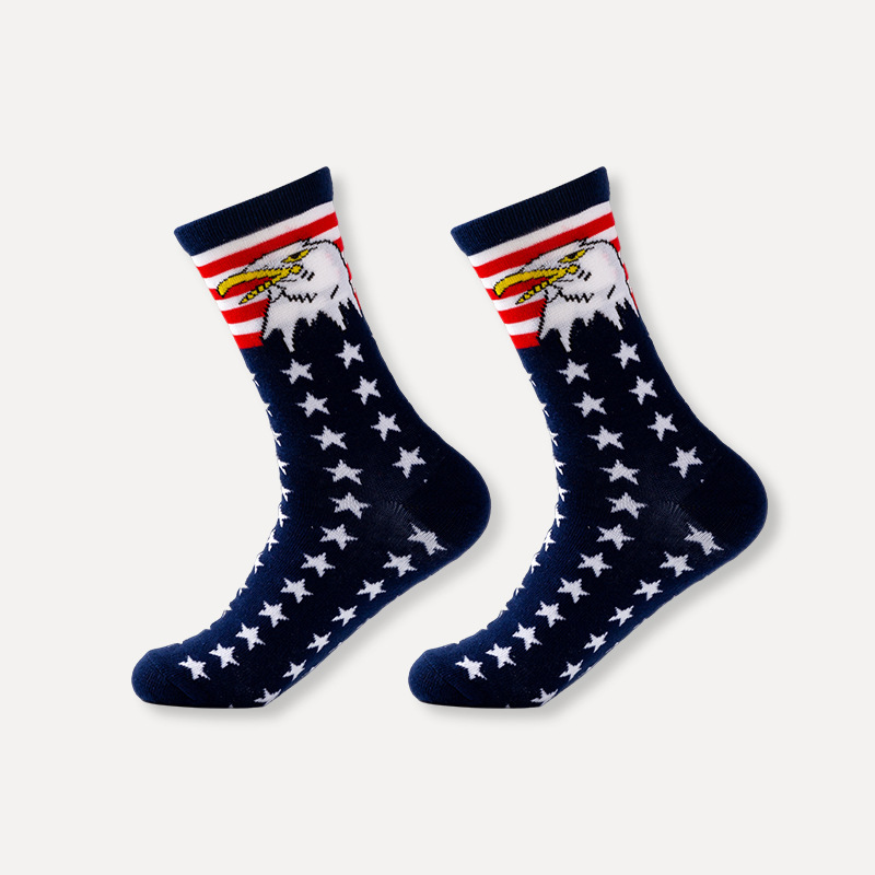 MenS Sports And Casual Socks With Patriotic Stars And Stripes Crew